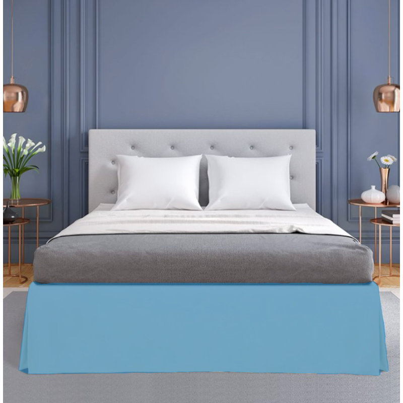 Jupe de lit 15 po, Bleu ciel, Grand