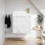 Meuble-lavabo mural flottant 20 po avec porte d'armoire à fermeture en douceur et lavabo en résine