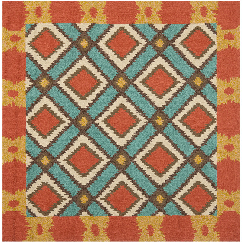 Bowden Hand Hooked Performance Southwestern Rug, Square 6'