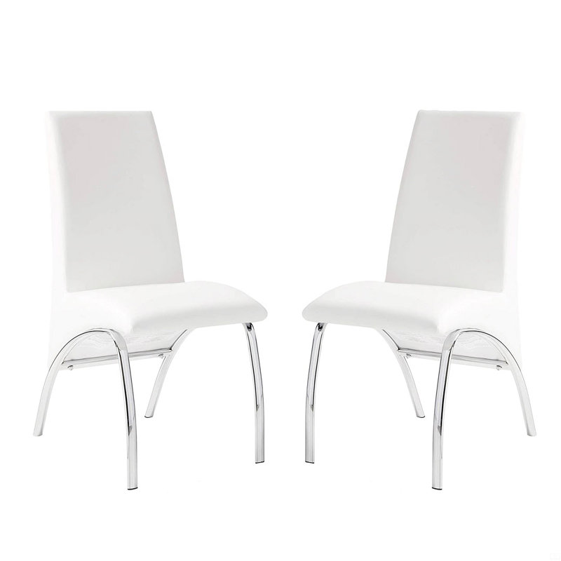 Ensemble de 2 chaises d'appoint rembourrées en similicuir, Blanc