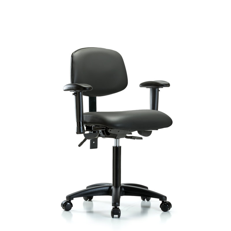 Kuniaki Vinyl Task Chair, Dark Gray, Yes