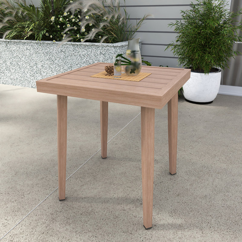 Table basse carrée d'extérieur en aluminium
