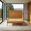 Lit plateforme simple en bois massif taille TG - acacia naturel, pieds évasés et structure renforcée en métal-136147995-135942019