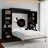 Murphy Bed With Storage Cabinet Shelves, Queen Wall Bed And USB Port-183465117-170185947