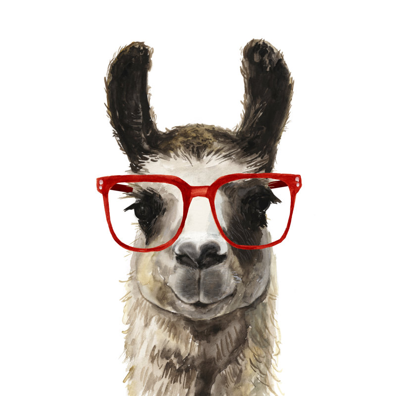 " Hip Llama I " by Victoria Borges, Wrapped Canvas, 48" H x 32" W  