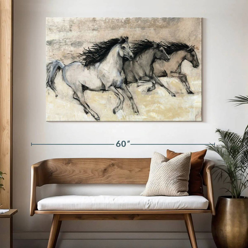 Brampt Horses In Motion II, 34" H x 51" W