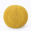 Pouf tricoté rond en coton, jaune