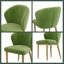 Ensemble de 2 chaises de salle à manger rembourrées modernes en velours, d'appoint pour salle à manger et salon, beige et or