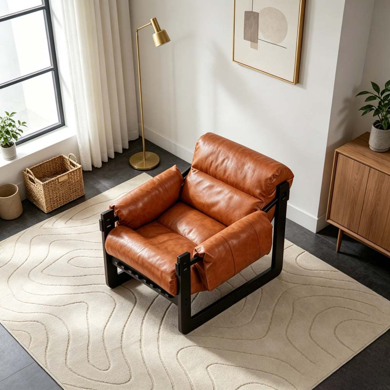 Chaise longue de style médiéval moderne, Orange rétro