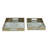 Silver Rectangle Plastic Mirror Trays with Abstract Motif -  L:17.5x12x2" S:15.5x10x2"