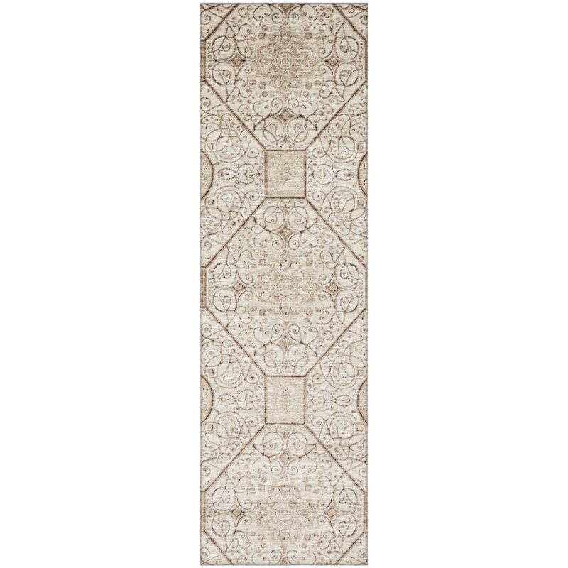 Premium Machine Washable Bucz AMF1748 Geometric Rug, Runner 2'3" x 7'6"