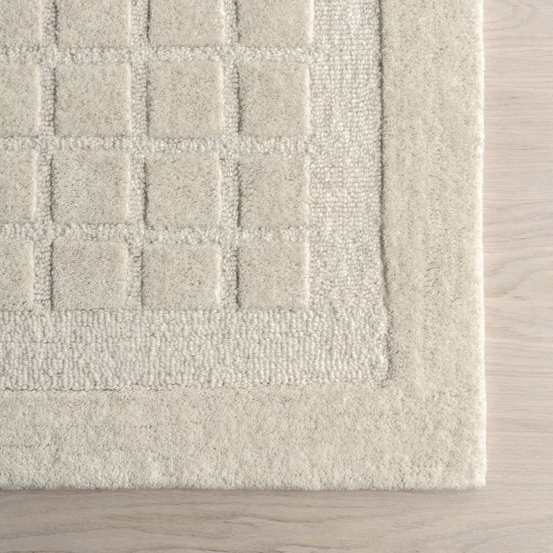 Handmade Beige Wool Tufted Runner Rug 2'6" x 8'