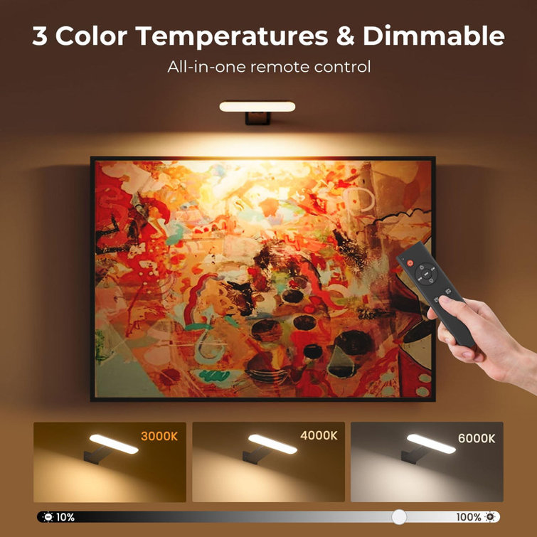 2 Pack LED Wall Light Cordless with Remote,3 Color Temperature