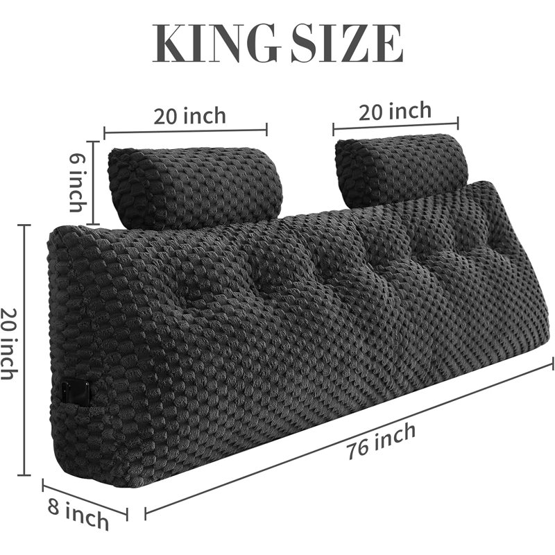 Coussin Velet, Noir, Triangulaire H 20 po x l 76 po
