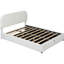 Lit double avec molleton blanc et plateforme de rangement hydraulique fiable-451776228