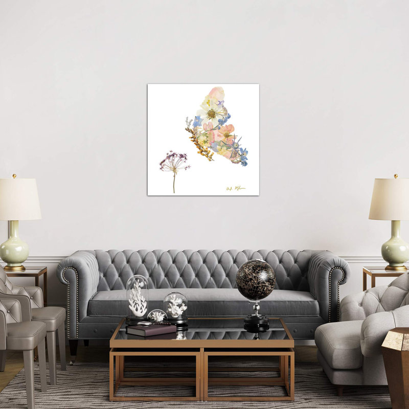 Butterfly by Oxeye Floral Co - No Frame Giclee Art Print on Canvas, 45.72 cm H x 45.72 cm W x 1.91 cm D
