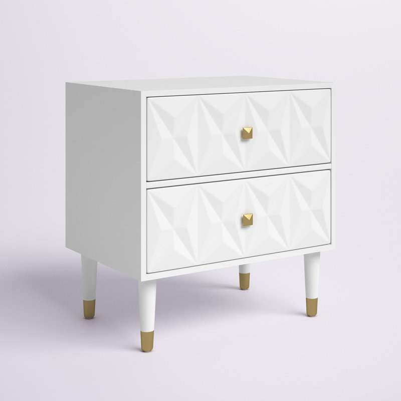 Bethli 2 Drawer Nightstand, Pure White