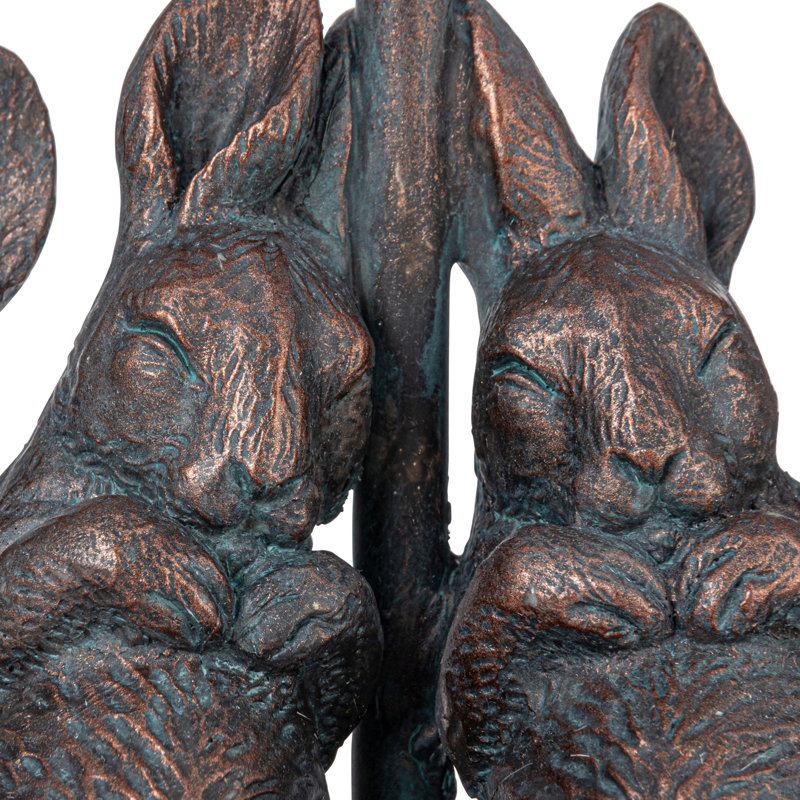 Ekkehard Resin Rabbit Table Lamp with Rectangle Linen Shade, Brown