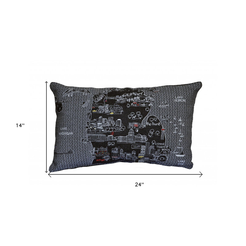 Coussin lombaire 25 po White Michigan, Gris