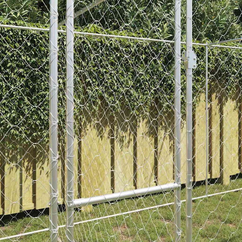 Vidaxl Dog Cage Silver Galvanised Steel, 78.7" H x 236.2" W x 78.7" D