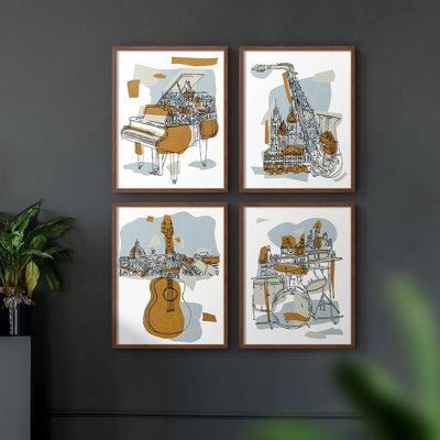 RunnelXII-WrappedCanvasPrint Framed Print - Set of 4