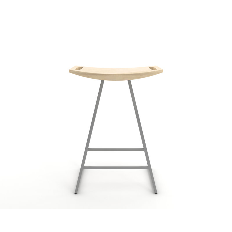 Tabouret de bar et de comptoir Robert, Érable, Tabouret de comptoir (siège d'une hauteur de 24 p, Gris