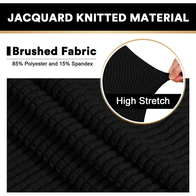 Housse de canapé, H 2 po x l 11 po x P 14 po, Mélange de polyester noir