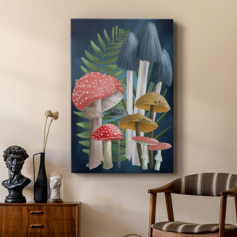 Récolte de champignons II - galerie Cavas sur mesure, H 12 po x l 8 po