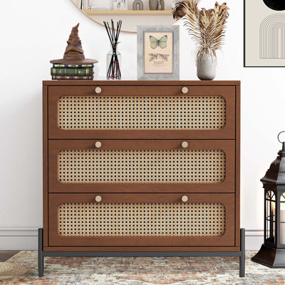 Table de chevet avec 3 tiroirs de rangement Yonah