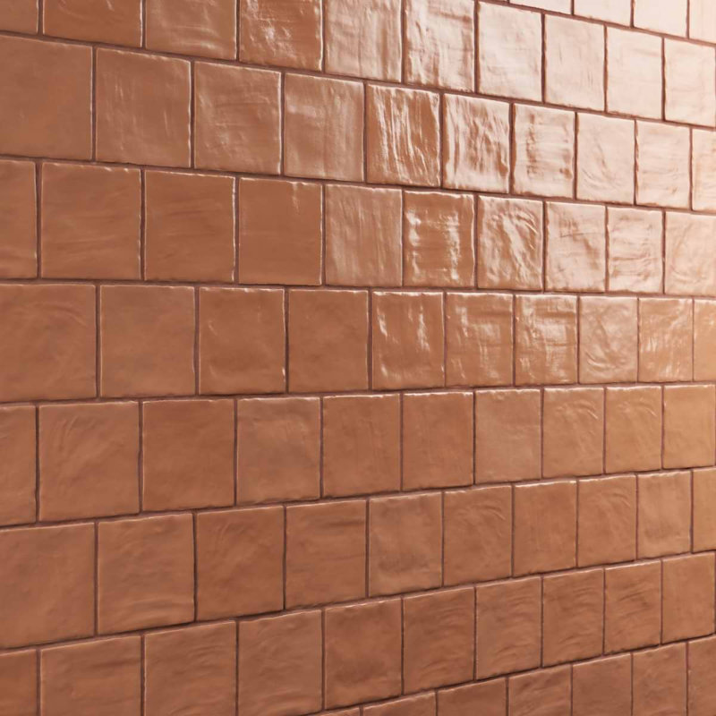 Montauk 4x4 Mixed Finish Ceramic Tile, Terracotta