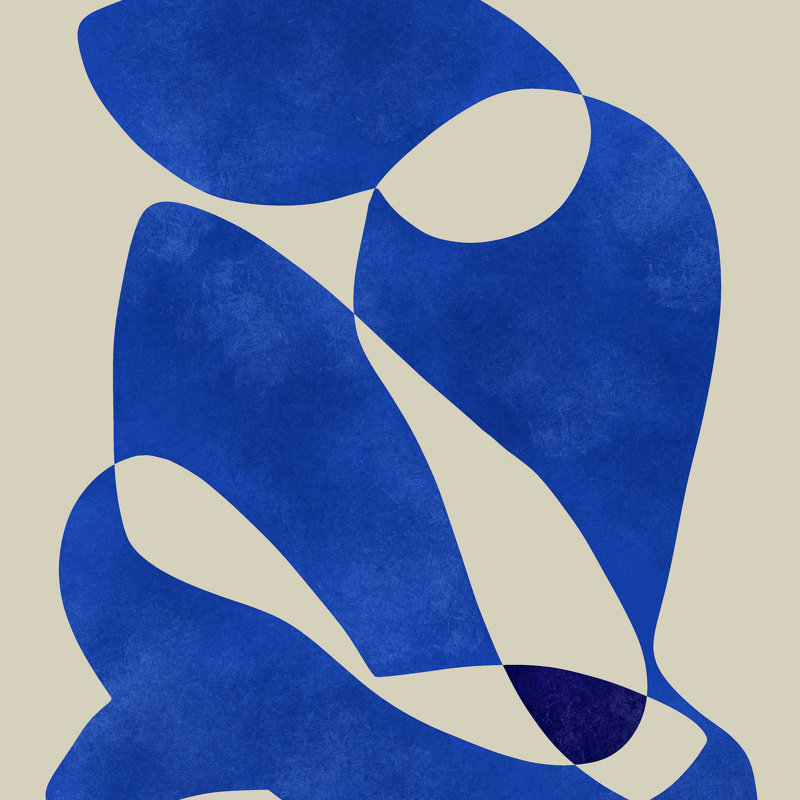 «Blue Nude Geometric» par - reproduction d'art sur toile tendue, H 12 po x l 12 po