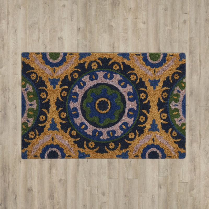 Fenley Outdoor Doormat, 24" W x 36" L, Navy