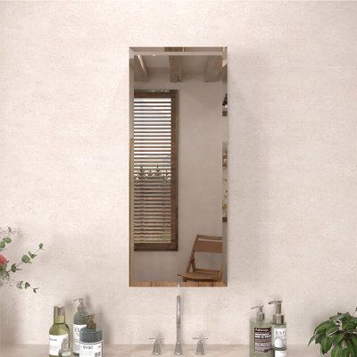 15 in. W x 36 in. H Frameless Recessed or Surface Medicine Cabinet with Mirror