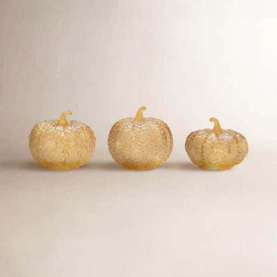 Lighted Mercury Glass Pumpkin Decor
