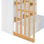 Lit mezzanine en bois avec tablettes de rangement et tiroir accessible à deux côtés, cadre de lit mezzanine à deux tons pour enfants-133661446-133661448