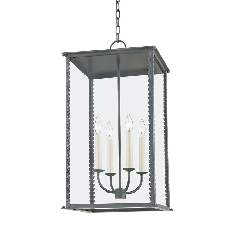 Luminaire suspendu d'extérieur 4 lumières 15 po Zuma, Vert-de-gris