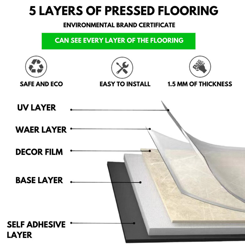 Margorie Self-Adhesive Vinyl Floor Planks - 36 Planks Pack, 53.8 SqFt Peel and Stick Wood Effect, Light Brown