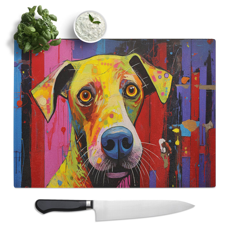 Dog Contemporary  Glass Chopping Board