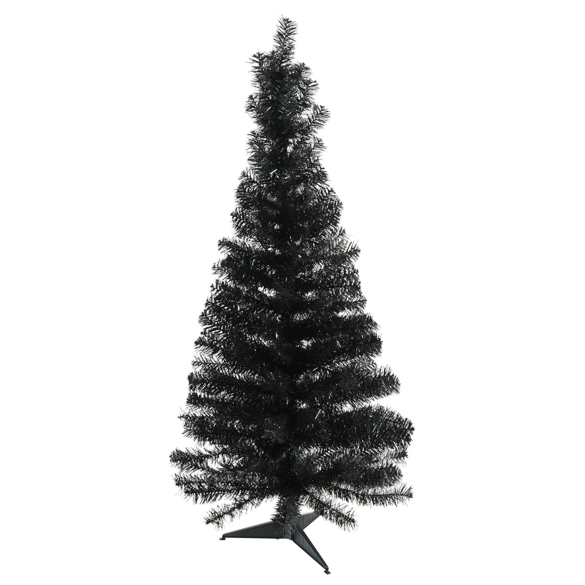 Northlight 4' Unlit Artificial Christmas Tree Slim Black Tinsel