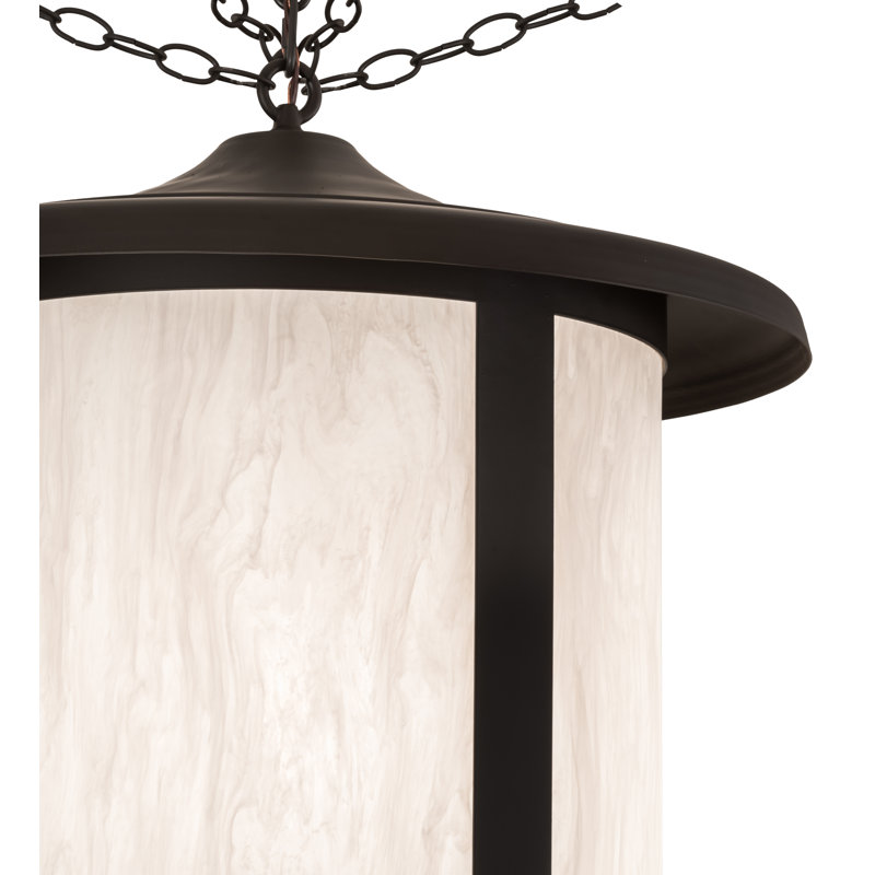 Luminaire suspendu cylindrique unique à 4 lumières
