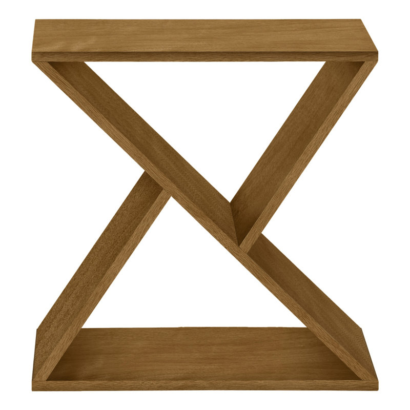 Amare Narrow Contemporary Accent Table in Brown Veneer, 24.25'' H X 24'' W X 11.75'' D, Dark Taupe