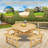 Kate Round Wooden Picnic Table,8 Person Table w/4 Built-in Benches-100009931