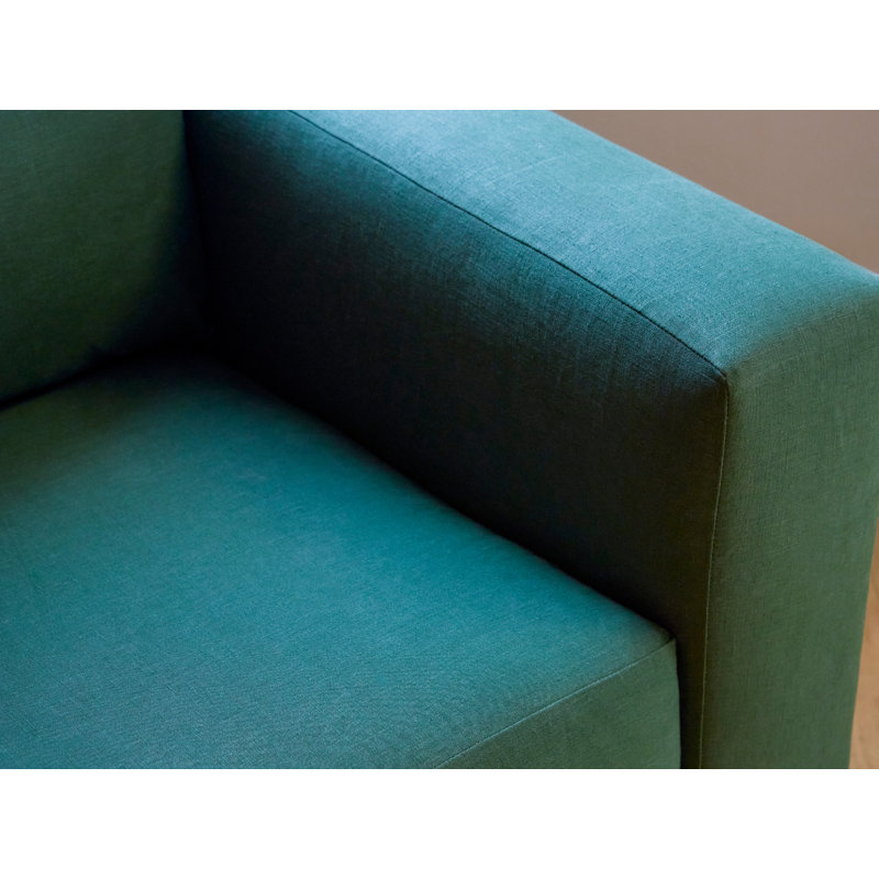 Essential Loveseat, Dark Brown, Dusty Rose Recycled Velvet