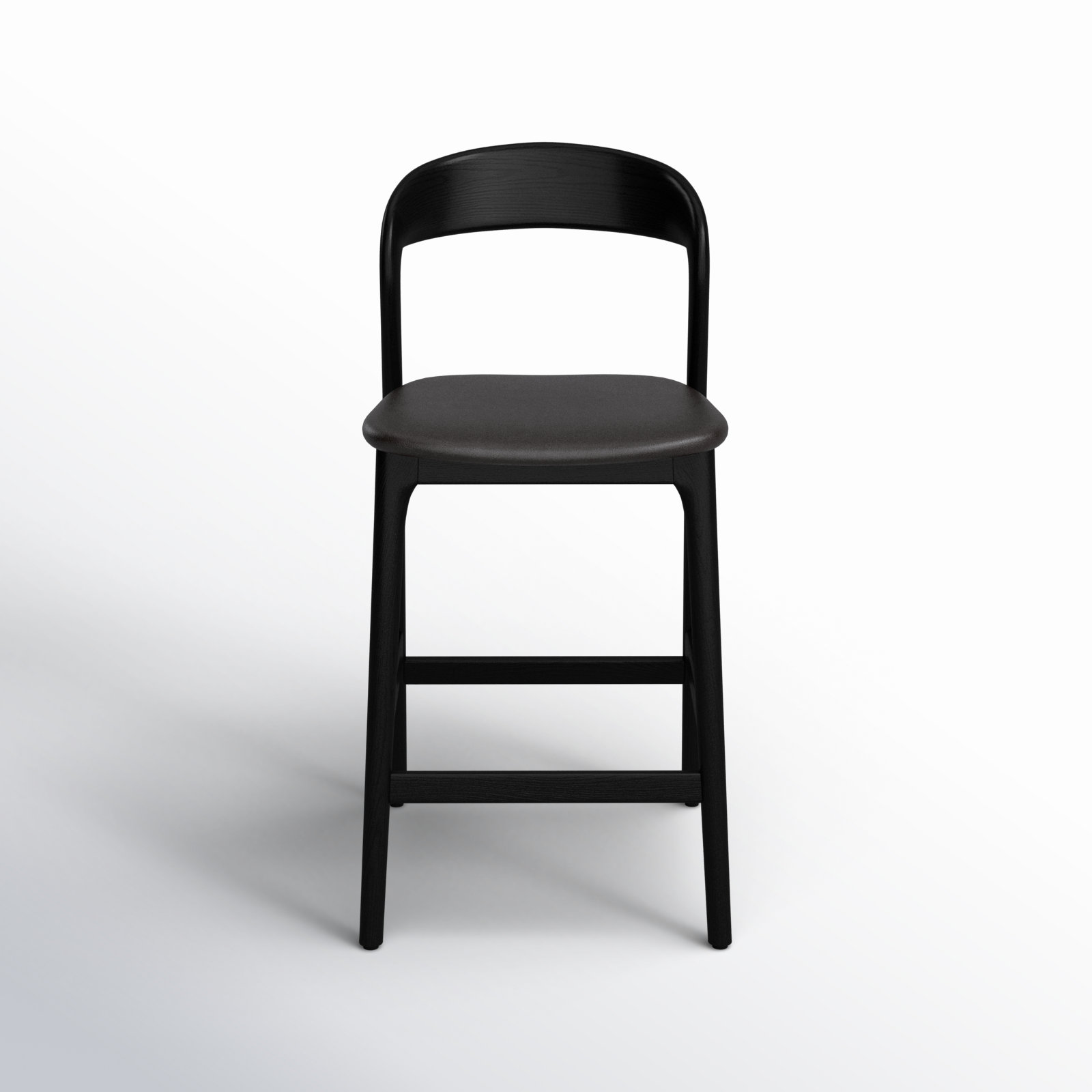 Kayla Bar and Counter Stool, Counter Stool (26.5" Seat Height), Sonoma Black Genuine Leather/Black