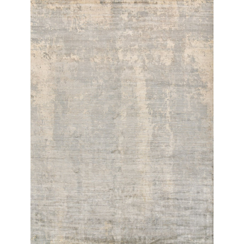 Koda Handmade Synthetic Silver/Blue/Brown Area Rug, Rectangle 8' x 10'