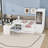 Full-Size Bed with Integrated Desk and Storage Shelves,Drawers-1617612232