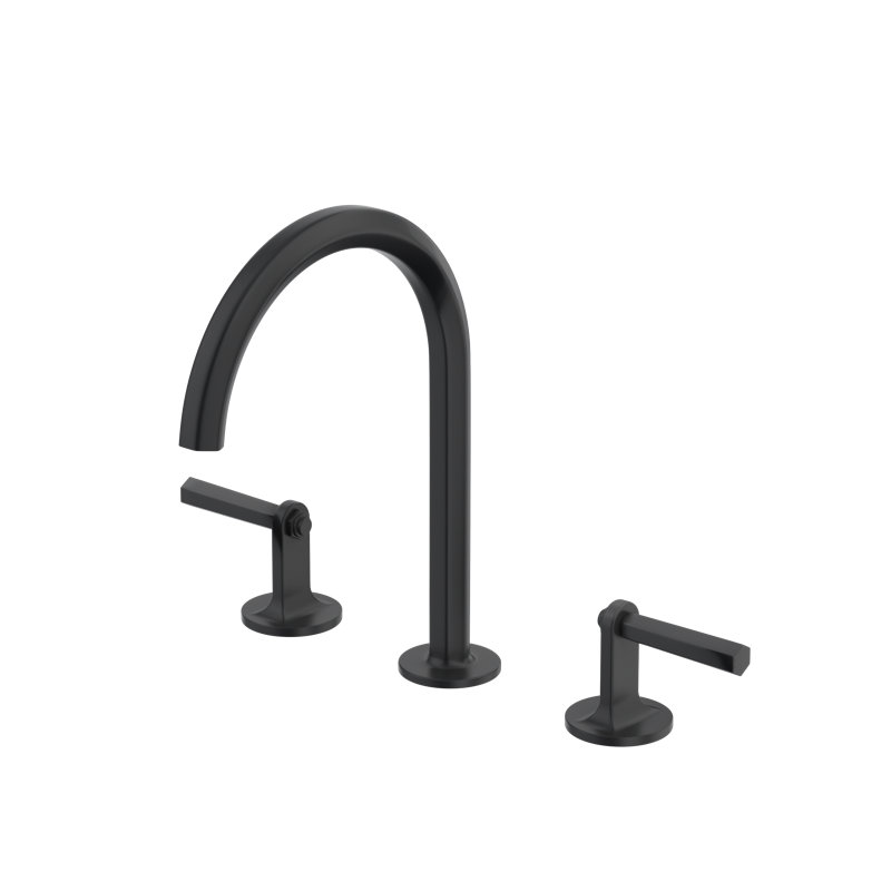 Modelle Widespread Lavatory Faucet With C-Spout, Matte Black