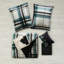 7 Pcs Twin Bed Comforter And Sheet In Teal/black Plaid - Microfiber, , Machine Washable, Contrasting On Pillowcase Bundle Sheets