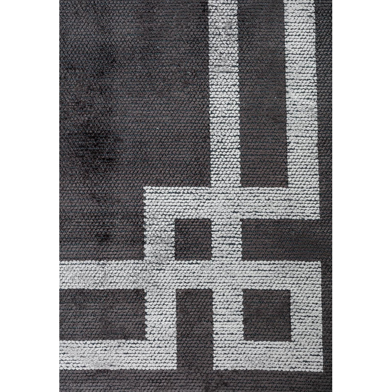 Contemporain uni avec bordure, Rectangulaire 9 pi 10 po x 14 pi
