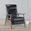 Fauteuil inclinable à accoudoirs en bois noir-1666827899